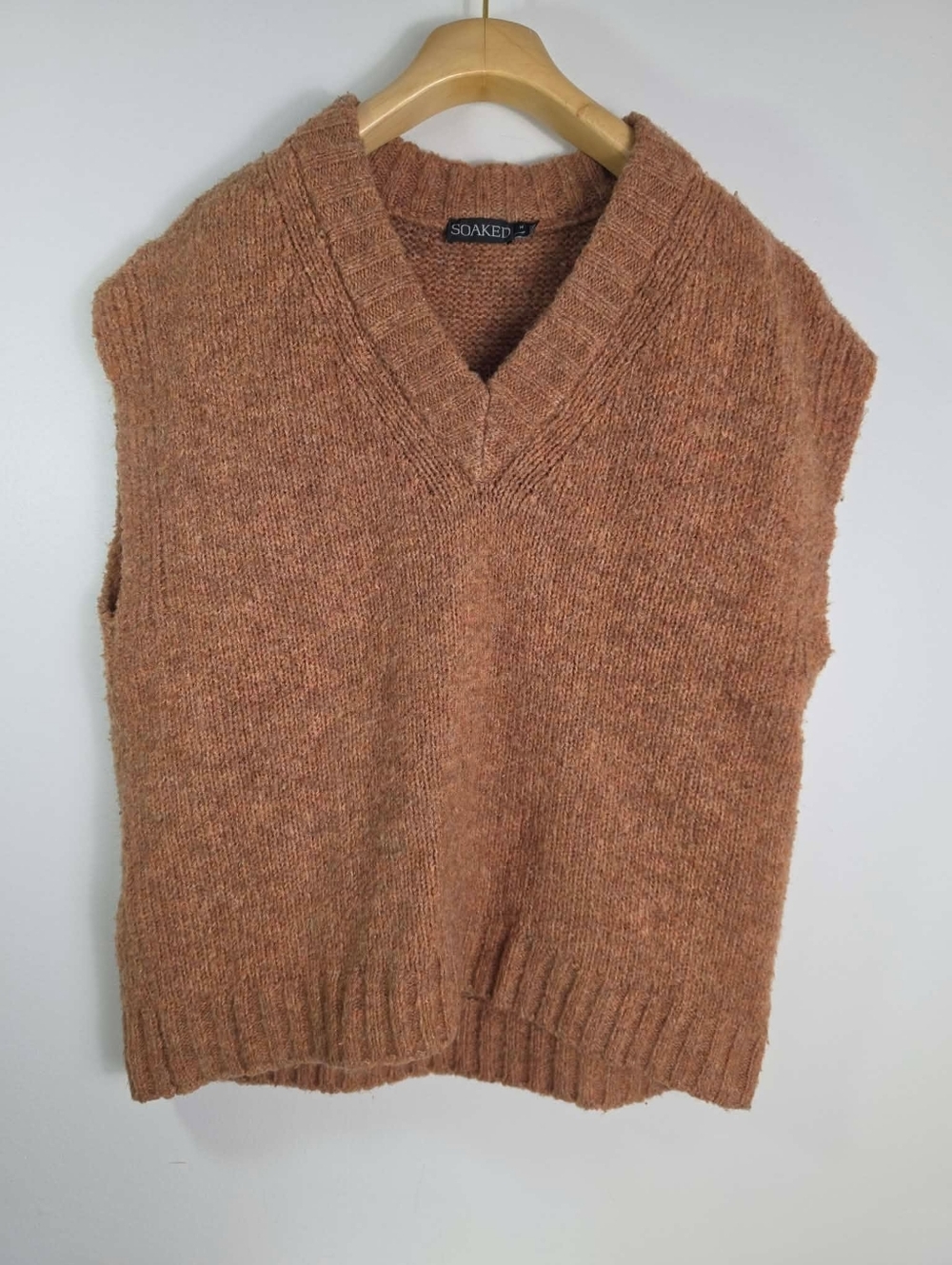 Soaked Rust Knit V-Neck Sweater Vest